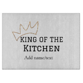 Tabla De Cortar Rey de la cocina cocinero añadir nombre corona ha