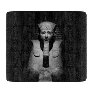 Tabla De Cortar Rey faraón blanco y negro