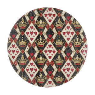Tabla De Cortar Rey y Reina de Corazones