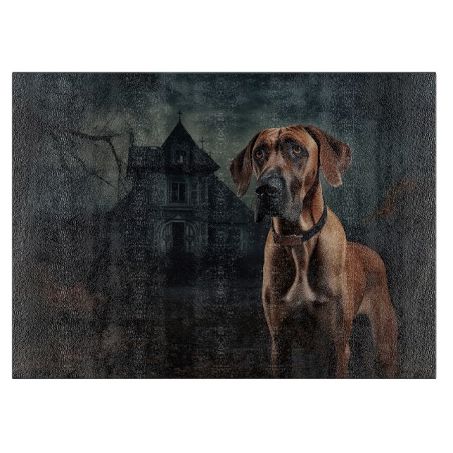 Tabla De Cortar Rhodesian Ridgeback Halloween Scary (Anverso)