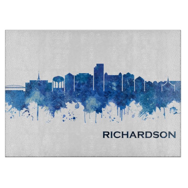 Tabla De Cortar Richardson Texas Skyline Blue (Anverso)