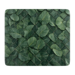 Tabla De Cortar Ritmo verde: Cuadrícula de hojas tropicales