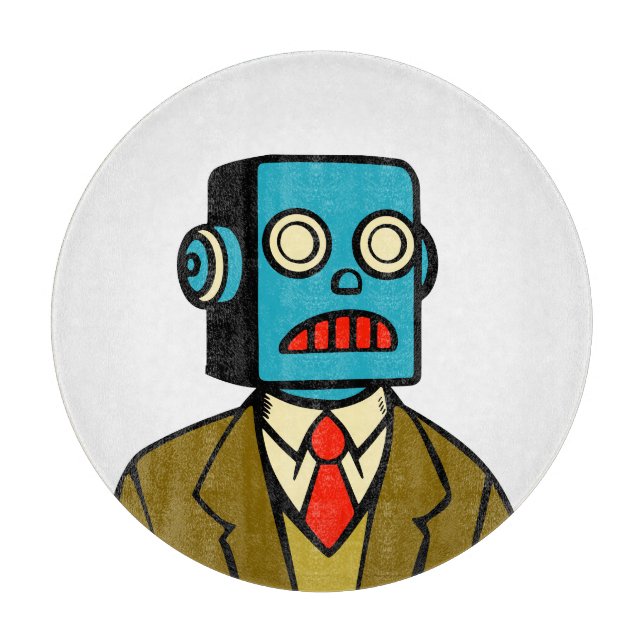 Tabla De Cortar Robot azul (Anverso)