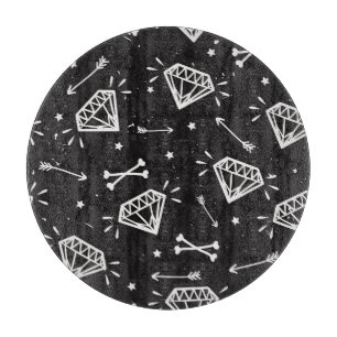 Tabla De Cortar Roca gruesa: diamantes, patrón de huesos.