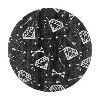 Tabla De Cortar Roca gruesa: diamantes, patrón de huesos.