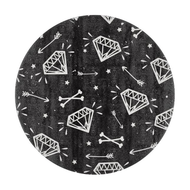 Tabla De Cortar Roca gruesa: diamantes, patrón de huesos. (Anverso)