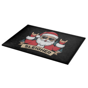 Tabla De Cortar Rockero de Navidad Santa Claus Rockero de Navidad 