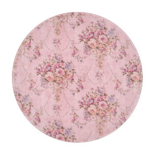 Tabla De Cortar Rococo floral de estilo victoriano rosa antiguo fr