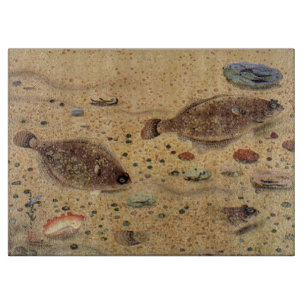 Tabla De Cortar Rodaballos o Peces Planos, Vida Marina Oceánica Vi