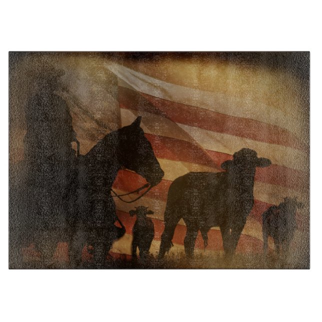 Tabla De Cortar Rodeo rústico de Cowboy (Anverso)