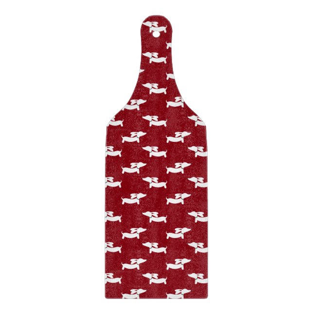 Tabla de cortar roja de la cocina del perro de la (Anverso)