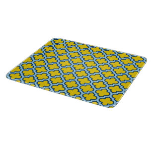 Tabla De Cortar Rojo azul amarillo y bebé, Entramado, Quatrefoil