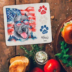 Tabla De Cortar Rojo Blanco y Azul Golosina Patriótica para Perro