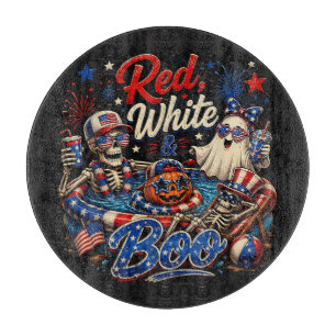 Tabla De Cortar Rojo Blanco Y Boo Patriótico 4 De Julio