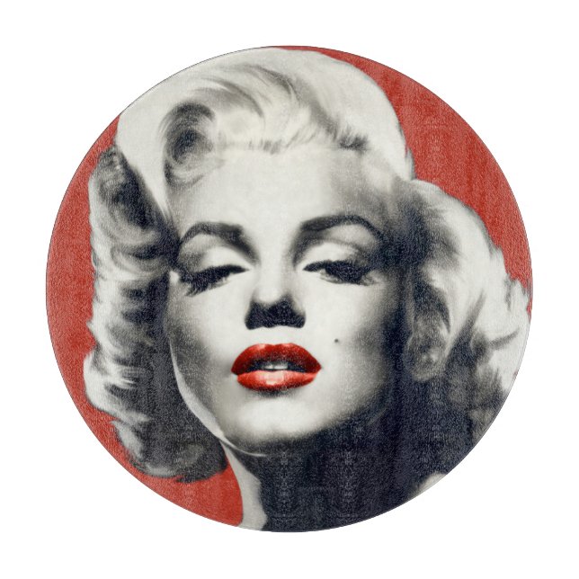 Tabla De Cortar Rojo en los labios rojos Marilyn (Anverso)