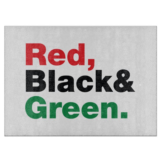Tabla De Cortar Rojo, Negro y Verde. (Anverso)