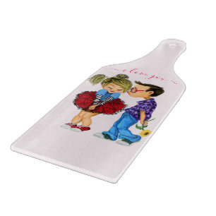 Tabla De Cortar Romántica Pareja Amor Cortar Beso de tablero Te Am