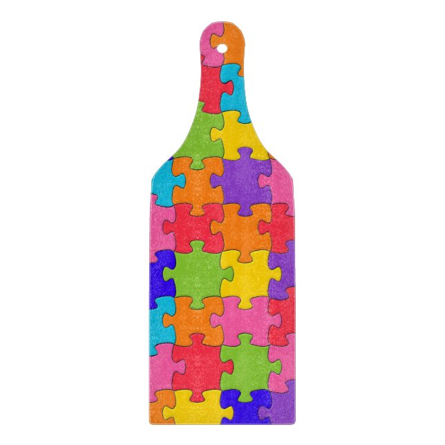 Tabla De Cortar Rompecabezas colorido (Anverso)