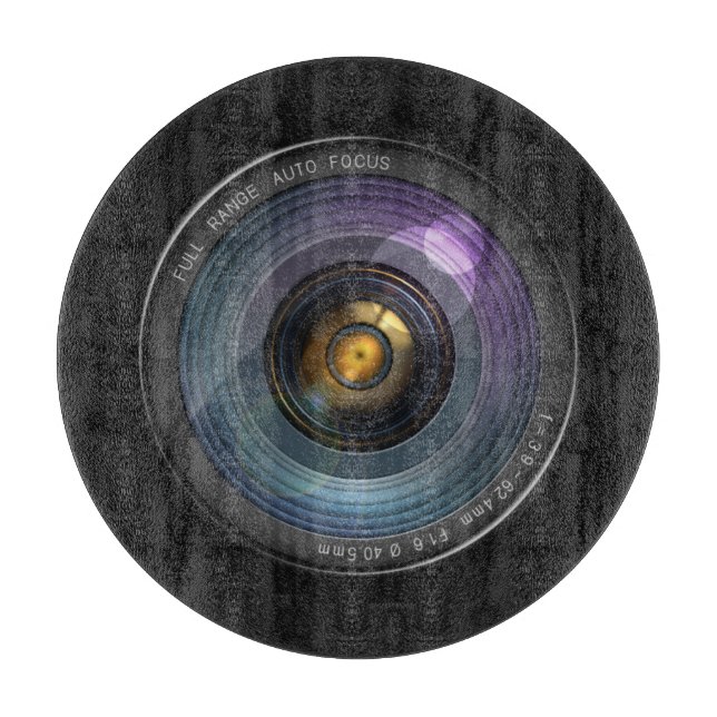 Tabla De Cortar Ronda de lentes de cámara divertida (Anverso)