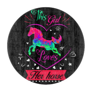 Tabla De Cortar Rosa A Esta Chica Le Encanta Su Caballo