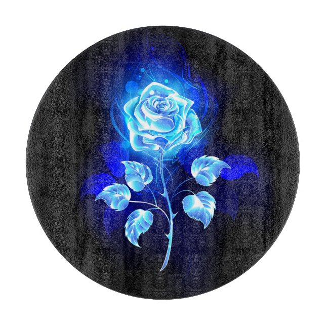 Tabla De Cortar Rosa Azul Ardiendo (Anverso)