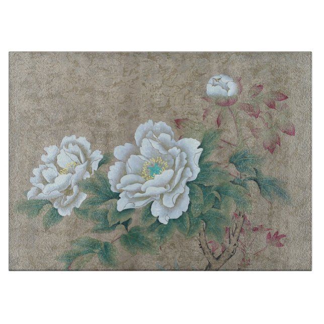 Tabla De Cortar Rosa blanca (Anverso)