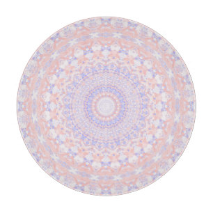 Tabla De Cortar Rosa, blanco y azul Kaleidoscopio