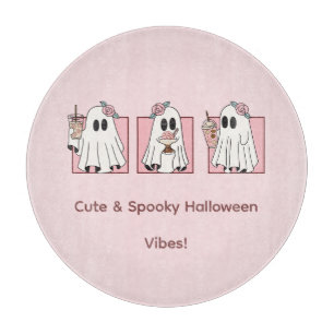 Tabla de cortar rosa de Halloween Kawaii