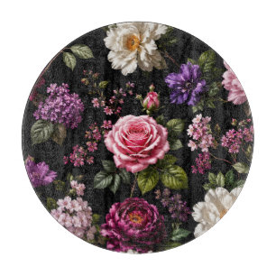 Tabla De Cortar Rosa de terciopelo negro