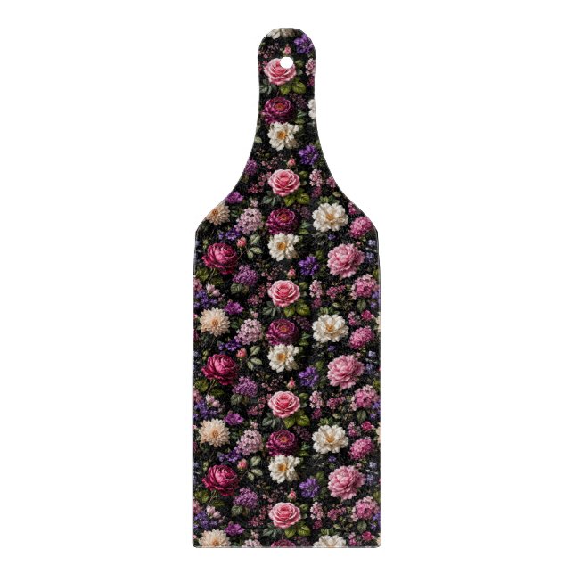 Tabla De Cortar Rosa de terciopelo negro (Anverso)