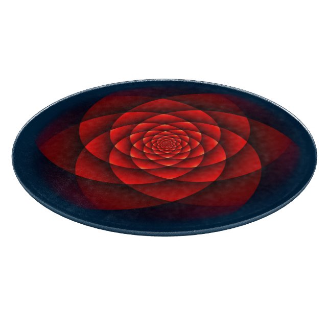 Tabla De Cortar Rosa Kaleidoscope rojo + tu idea (Borde)