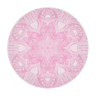 Tabla De Cortar Rosa Mandala