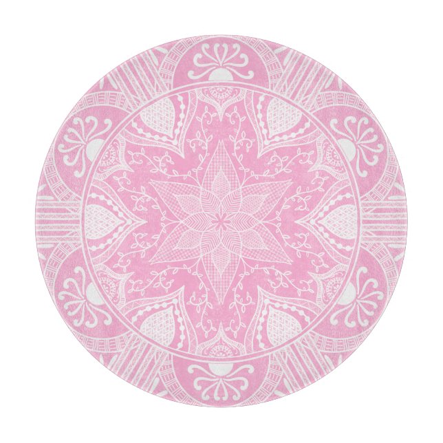 Tabla De Cortar Rosa Mandala (Anverso)