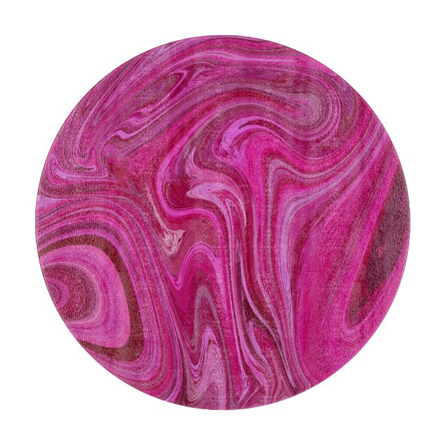Tabla De Cortar Rosa Rosa Swirls (Anverso)