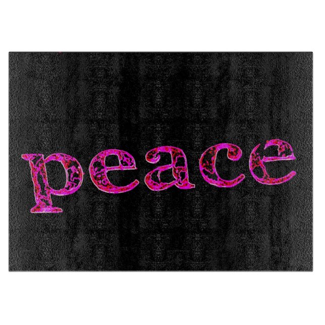 Tabla De Cortar rosa sobre la paz negra (Anverso)