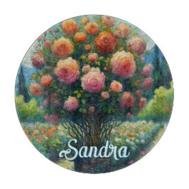 Tabla De Cortar Rosa Topiary Van Gogh Style Rosas Floral Pink