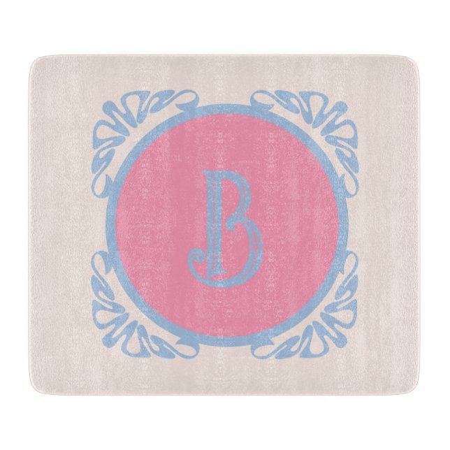 Tabla De Cortar Rosa y azul personalizados (Anverso)
