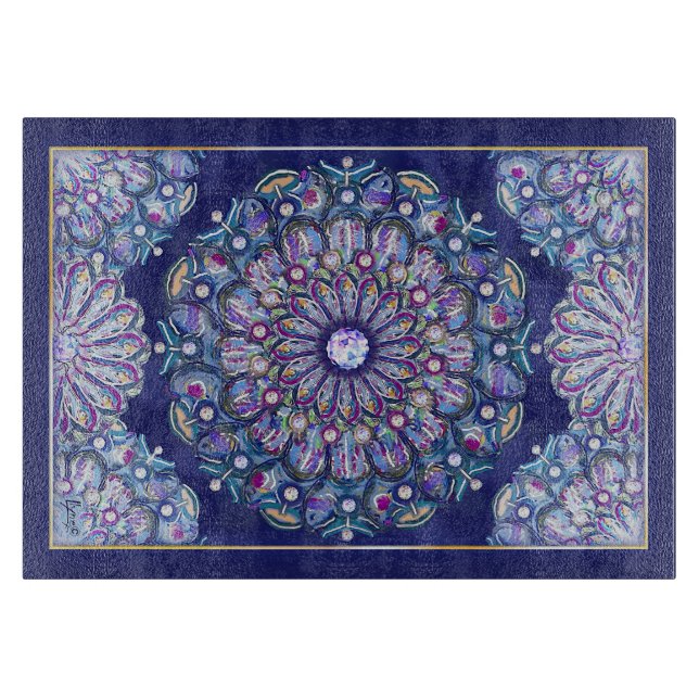 Tabla De Cortar Rosario azul (Anverso)