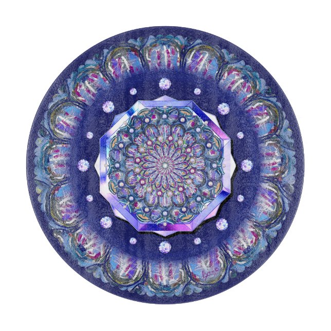 Tabla De Cortar Rosario azul (Anverso)