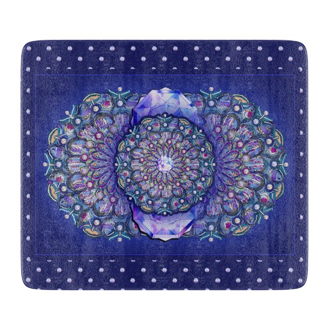 Tabla De Cortar Rosario azul (Anverso)