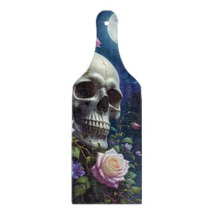 Tabla De Cortar Rosas a la luz de la luna Calavera