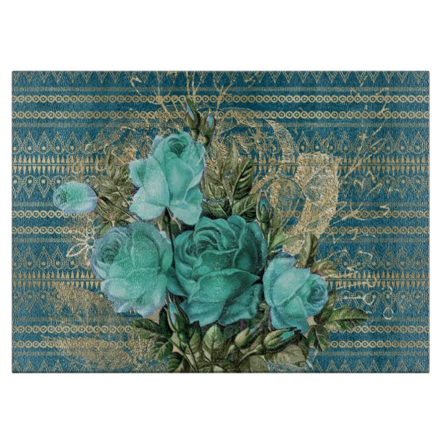 Tabla De Cortar Rosas de Seafoam Bouquet (Anverso)