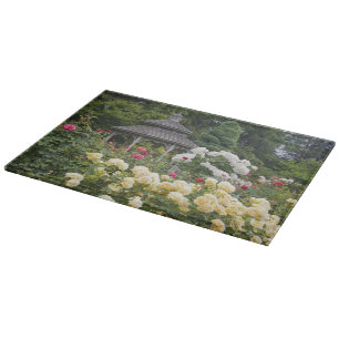 Tabla De Cortar Rosas en flor y Gazebo Rose Garden en el