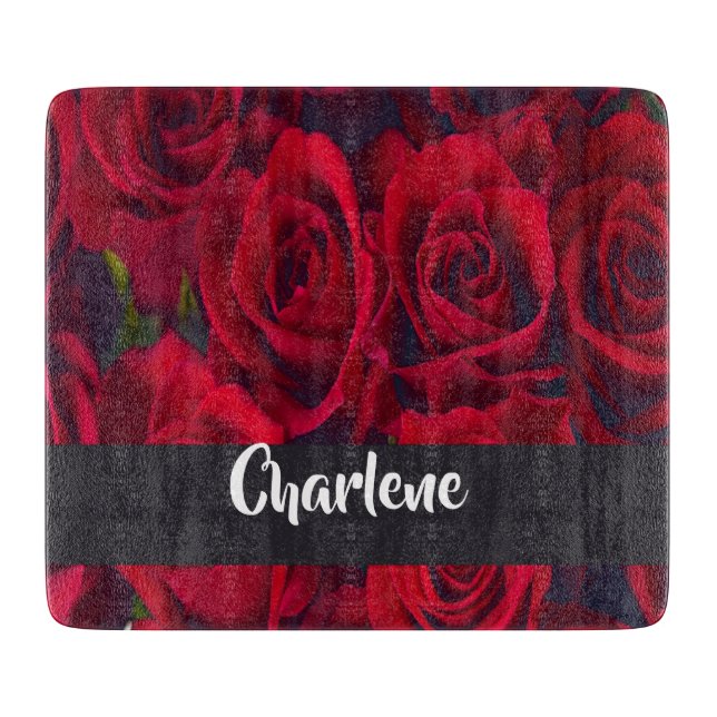 Tabla De Cortar Rosas rojas frescas (Anverso)