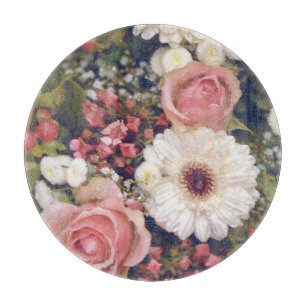 Tabla De Cortar Rosas rosadas románticas Ramo de flores