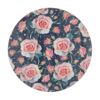 Tabla De Cortar Rosas y Rosebuds: Floral Seamless.