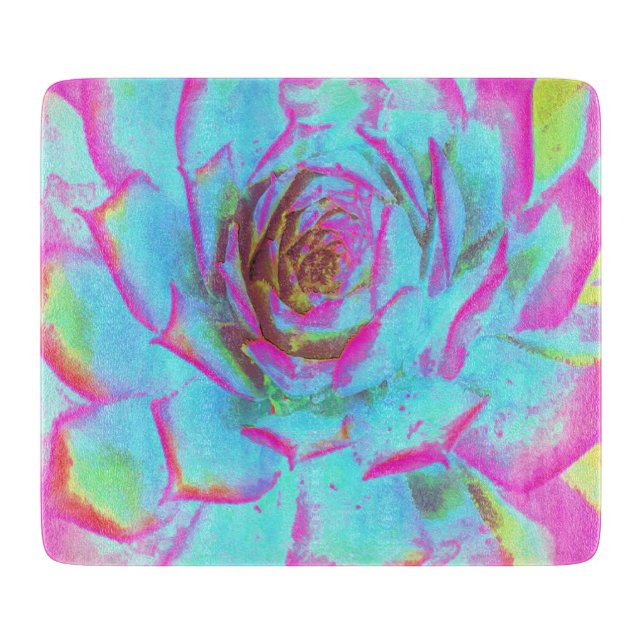 Tabla De Cortar Rosette de sedición azul y rosa caliente (Anverso)