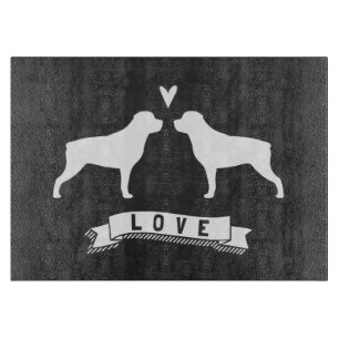 Tabla De Cortar Rottweiler Silhouettes Love