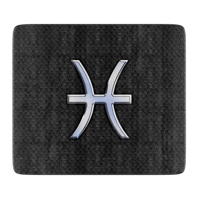 Tabla De Cortar Rótulo Zodiac Pisces moderno estilo Piel de serpie (Anverso)