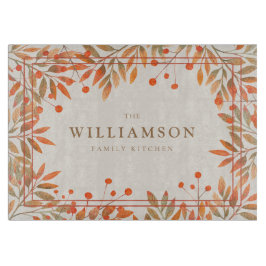 Tabla De Cortar Rowan Red Berries & Fall deja botánico